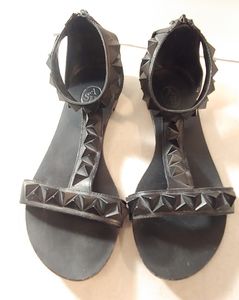 ASH Gladiator Studded Black Open Toe Sandals 37